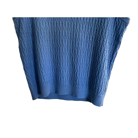 Alexander Julian American Modern Blue 100% Cotton Cable Knit Sweater Vest L - Picture 9 of 9